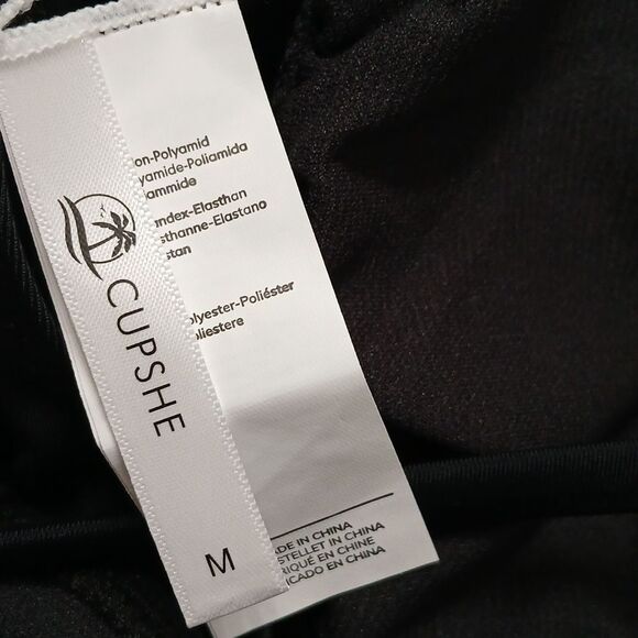 black cut out front black swim suit bathing suit top and bottom  bikiniSz M NWOT - Picture 7 of 7